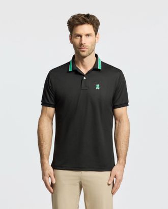 Psycho Bunny Mens Forrest Sport Pique Polo 002 BLACK 2 / XXXL