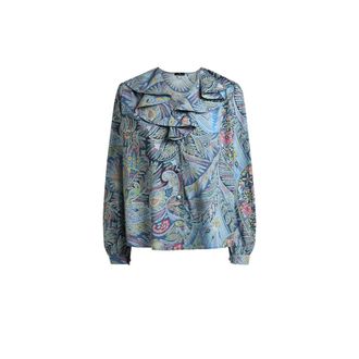 Etro Raffinata Flared Shirt with Ruffled Collar - female - Etro - Blouses - Multicolor - S - Blouses & Shirts