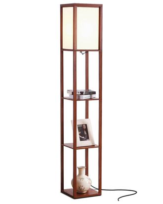 Brightech Brightech Maxwell Walnut Led Shelf Floor Lamp