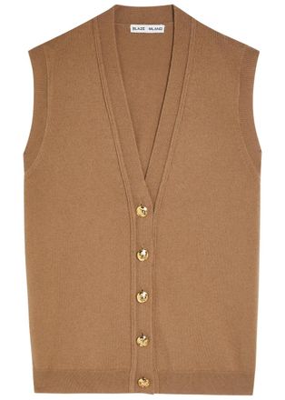 Blaz&eacute; Milano Highland Wool and Cashmere-blend Vest - Brown - 00 (UK4 / Xxs)
