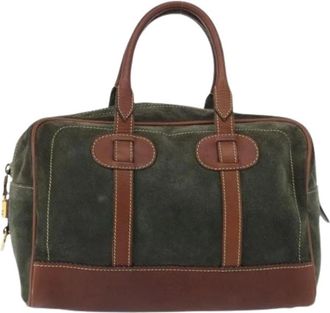 Loewe Pre-owned Handbags, female, Green, Size: ONE SIZE Pre-owned Suede Handbag