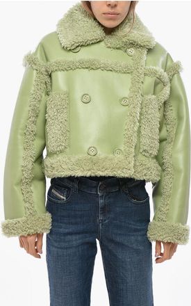 Stand Studio Double-breasted KRISTY Eco-Shearling Jacket size 38