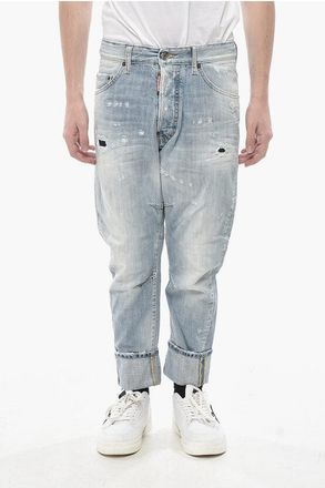 Dsquared2 Jeans TAILORED COMBAT Cropped Fit ad Orlo con Risvolto 15cm taglia 42