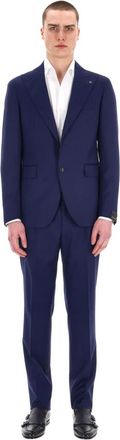 Tagliatore Jurken Blauw - Heren - Business pakken - Blauw - S - Wol - Kostuums