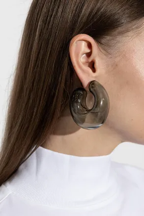 Alaia Earrings Made Of Hand-blown Glass, Womens, Grey
