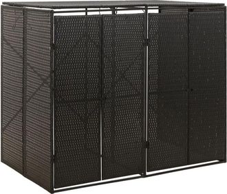 vidaXL Vidaxl - Cobertizo Para 2 Contenedores De Basura Rat&aacute;n Pe 140x80x117cm