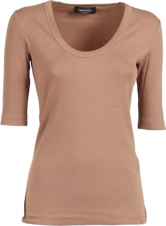 Fabiana Filippi T Shirt In Jersey Costina Manica Al Gomito Con Scollo U Color Vimini