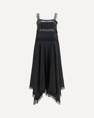 Ganni Silk maxi Dress with lace details Female 38