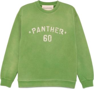 Valentino Green Round Neck Logo Sweatshirt