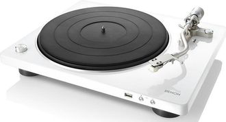 Denon Giradiscos Hifi Belt-driven Manual Dp-450 Usb White Blanco