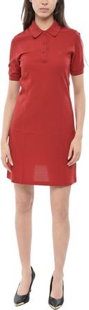 Courr&egrave;ges Red Shirt Collar Mini Dress