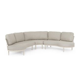 Konte Design Conjunto de sal&oacute;n de jard&iacute;n en esquina con cojines beige