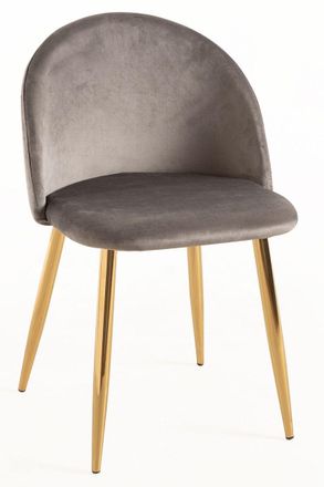 Regalos Miguel Sillas Comedor - Silla Vint Terciopelo Golden - Gris