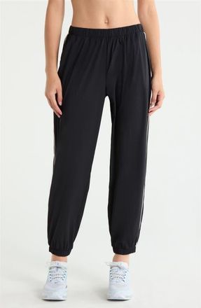 SPLITS59 Megan Stretch Nylon Joggers in Black/creme at Nordstrom, Size X-Large
