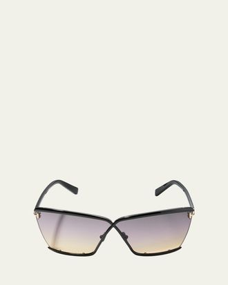 Tom Ford Elle 02 Acetate/Metal Butterfly Sunglasses