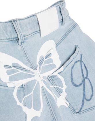 Blumarine Cotton Blend Denim Shorts - Blue