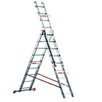 Marchetti Marchetti - Scala trasformabile a sfilo alluminio 3 elementi 11+11+11 piolo 28 mm