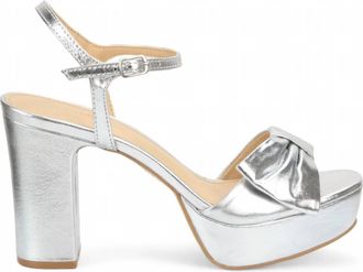Bruno Menegatti Womens Thelma Leather Dressy Platform Heel In Silver
