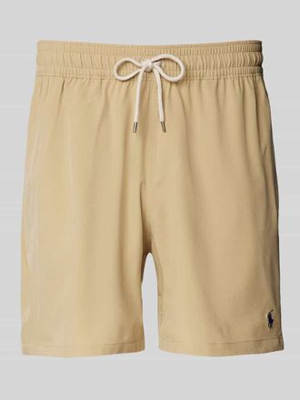 Ralph Lauren Badehose mit elastischem Bund Modell TRAVELER in Beige, Größe XXL