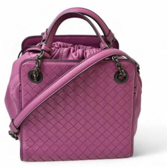 Bottega Veneta Tweedehands leren handtassen - Dames - Pre-owned - Paars - Maat: ONE Size Leer