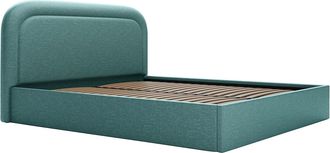 Vente-Unique Canap&eacute; abatible de 160 x 200 cm - Tela jaspeada - Azul pato - FIREZA