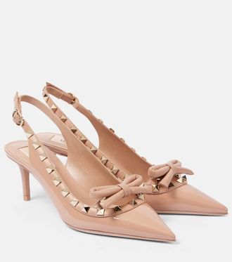 Valentino Garavani Pumps slingback Rockstud Bow 60 in vernice