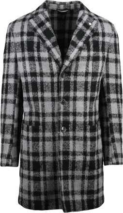 L.B.M. 1911 Grey-Black Wool-Blend Coat
