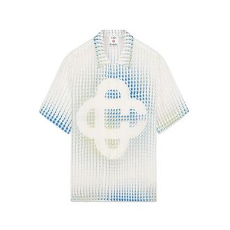 Casablanca Dots Short Sleeve Linen Shirt - Heren - Korte mouwen Overhemden - Veelkleurig - L - Linnen - Overhemden