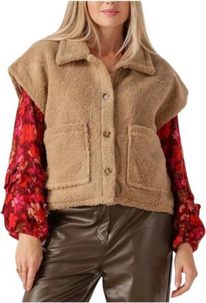 Ydence Beige Gilet Rejou voor herfst/winter - Dames - Jassen - Bruin - L - Jassen