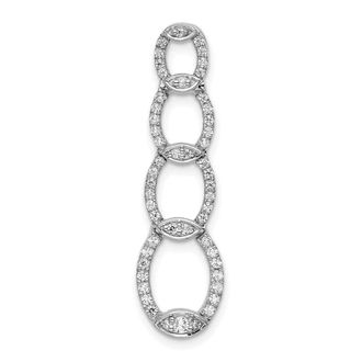 Diamond2Deal 14K White Gold Lab Grown Diamond Oval Drop Pendant (0.3ct, VS, G-H)