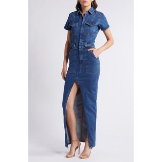 Good American Fit for Success Denim Maxi Dress in Indigo594 at Nordstrom Rack, Size X-Small