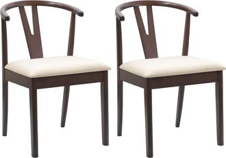 vidaXL Silla De Comedor 2 Uds. Madera De Caucho S&oacute;lido Vidaxl