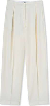 Msgm White Wool Casual Womens Pants