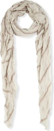 Cortana Tilo- grijs en bruin gestreepte sjaal - Dames - Sjaals - Beige - ONE Size - Kasjmier - Accessoires
