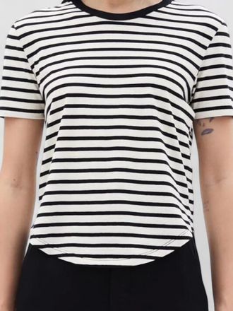 Ann Demeulemeester micro jersey striped crew neck t shirt