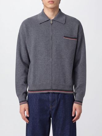 Versace Cardigan in lana con motivo Greca e chiusura a zip