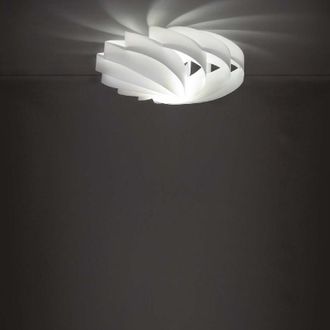 Linea Zero Linea Zero - Plaf&oacute;n Flat De Una Luz En Polilux Blanco Di&aacute;metro 50x H22cm