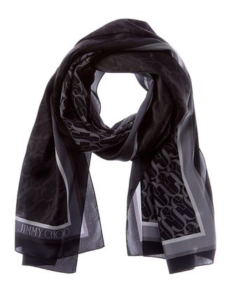 Jimmy Choo London Logo Silk Scarf