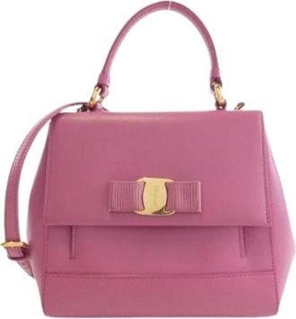 Ferragamo Pre-owned Leren Handtas - Dames - Vintage Handtas - Roze - ONE Size - Leer - Vintage