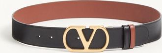 Valentino Garavani Reversible Vlogo Signature Belt In Glossy Calfskin 40 Mm Wo