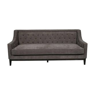 The Libra Company Theodore Buttoned 3 Seater Sofa - Wood/Foam/Polyester/Metal in Grey