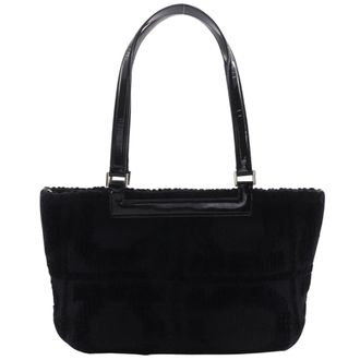 Ferragamo Gancini Black Wool Tote Bag (Pre-Owned)