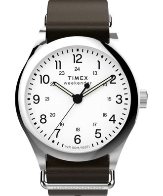 Timex Weekender New England Heren Horloge Bruin TW2Y35800