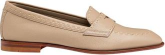Santoni Womens tumbled leather penny loafer in Natural at Nordstrom, Size 10.5