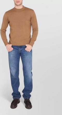 Ballantyne ribbed merino wool cross-neck jumper