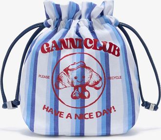 Ganni Blue Striped Paris Club Pouch