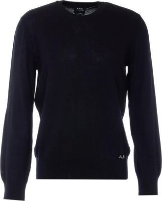 A.P.C. embroidered-logo crew-neck sweater - men - Cotton - L - Black