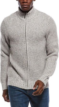 Vince Mega Marl Full Zip Wool & Cashmere-Blend Mock Neck Cardigan