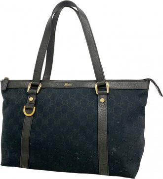 Gucci Black Canvas Tote Bag (Pre-Owned)