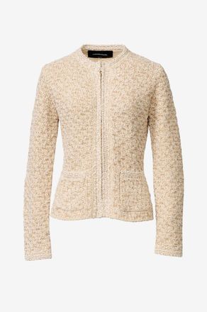 Fabiana Filippi Leichte Jacke mit rundem Ausschnitt aus Tweed mit Pailletten